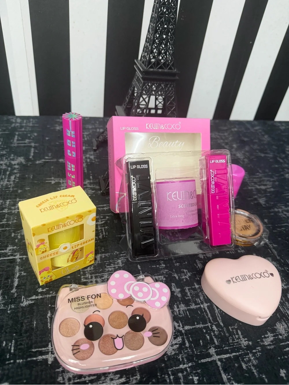Pink Scented Lip Balm and Lip Gloss Set